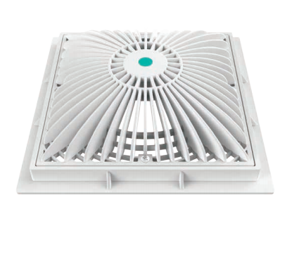 Aqua Star 9MF101 Square MoFlow Suction Outlet Cover & Mud Frame 9" (White)